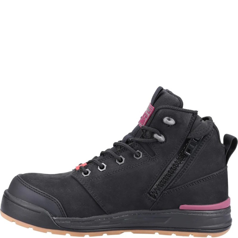 Hard Yakka 3056 PR Side Zip Womens Safety Boots Black Metal Free