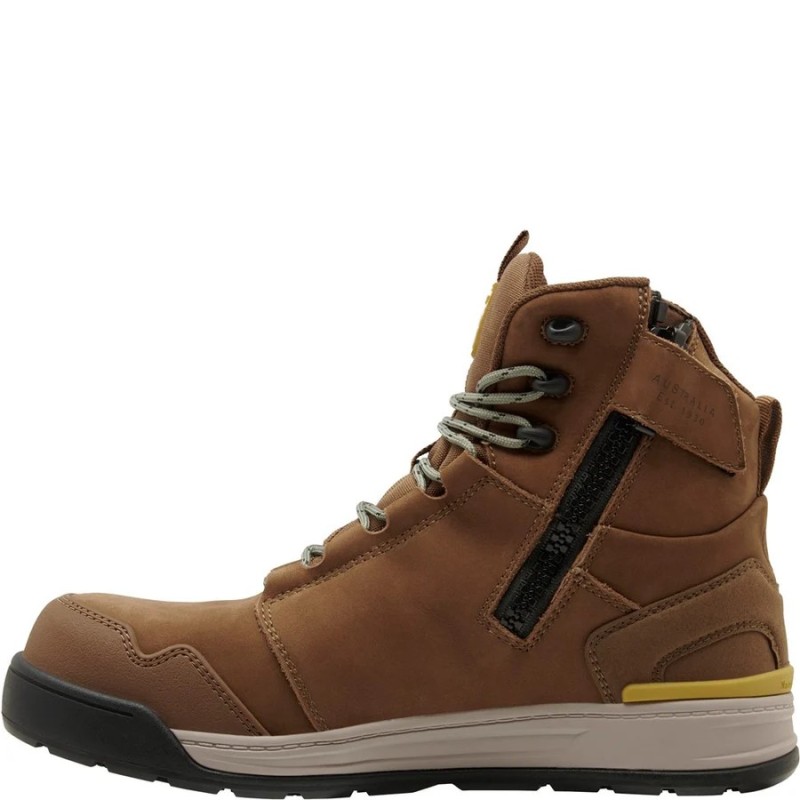Hard Yakka 3056 S7S Tobacco Waterproof Safety Boots Metal Free