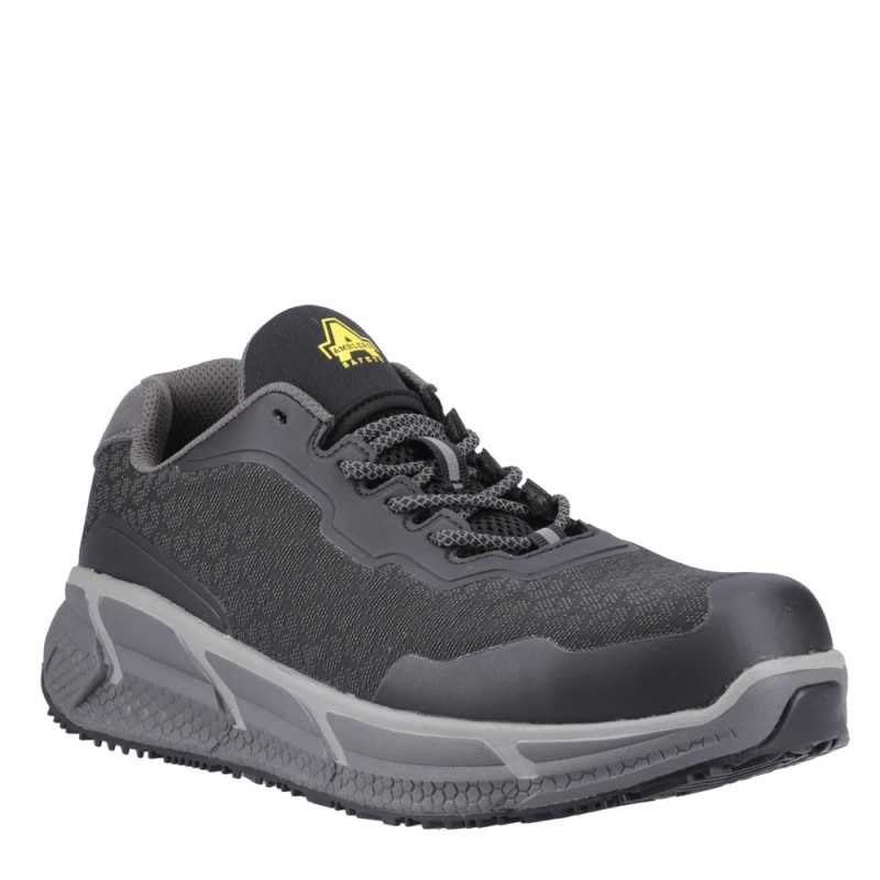 Amblers AS725 Pace Black Safety Trainers Metal Free