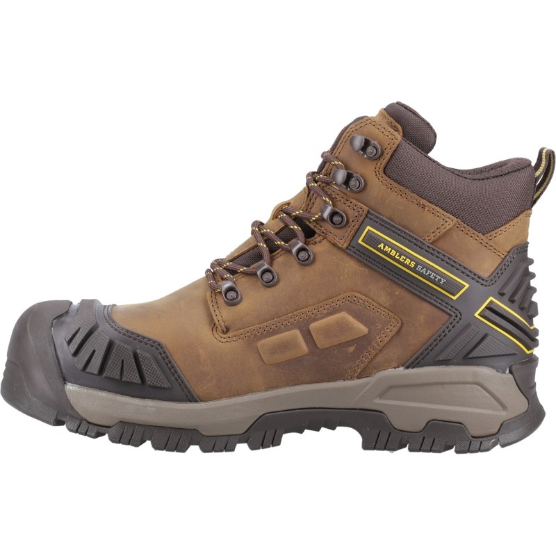 Amblers AS961C Quarry Waterproof Safety Boots Brown Metal Free