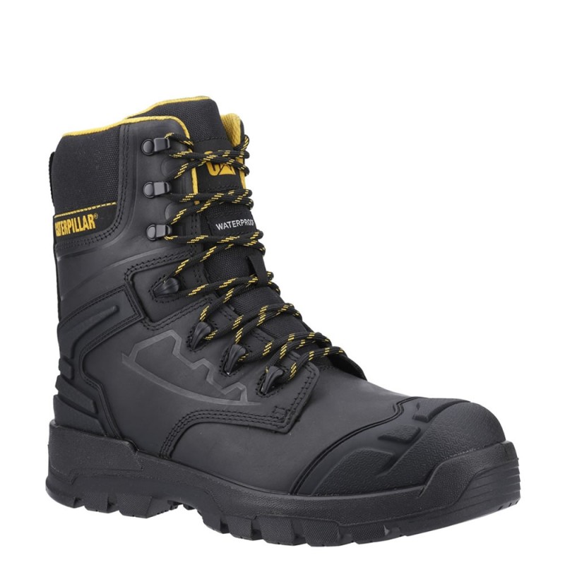CAT Striver XL 8" Waterproof Safety Boots Black S7 Side Zip