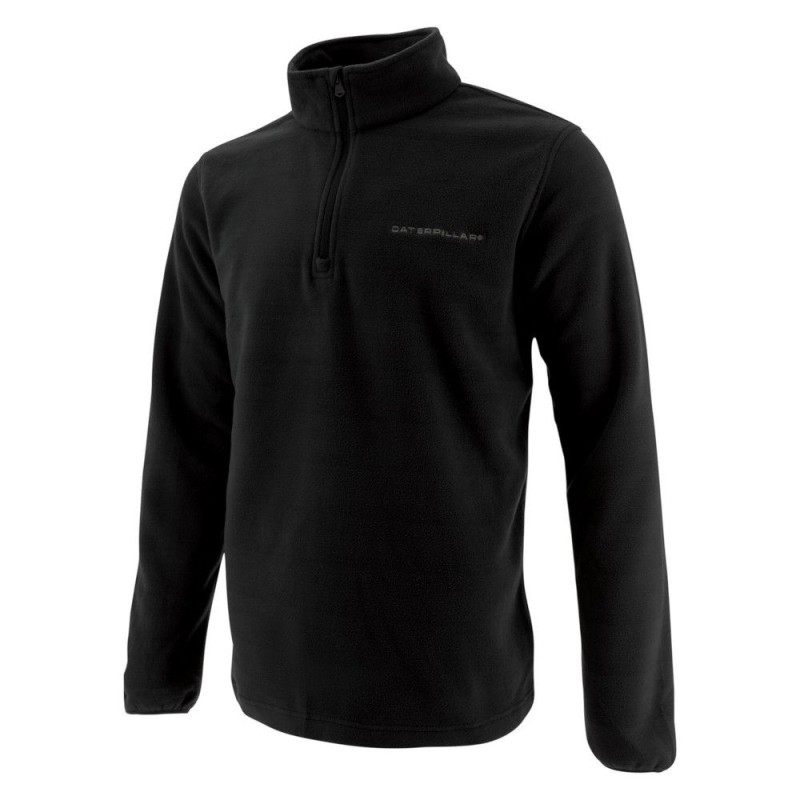 CAT 1030002 Quarter Zip Micro Fleece Black
