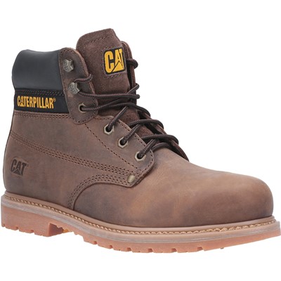 CAT Powerplant Safety Boots Steel Toe Cap S3 Brown