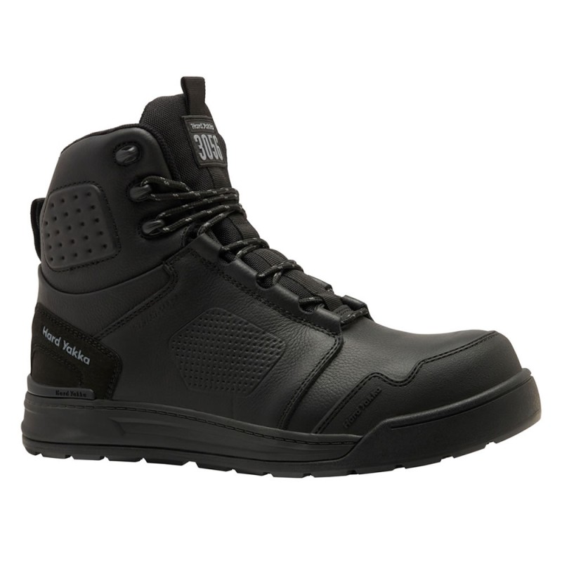 Hard Yakka 3056 S7S Black Waterproof Safety Boots Metal Free