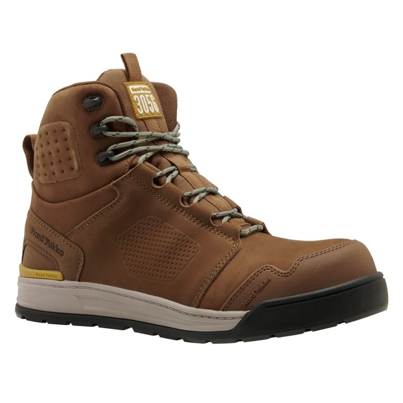 Hard Yakka 3056 S7S Tobacco Waterproof Safety Boots Metal Free