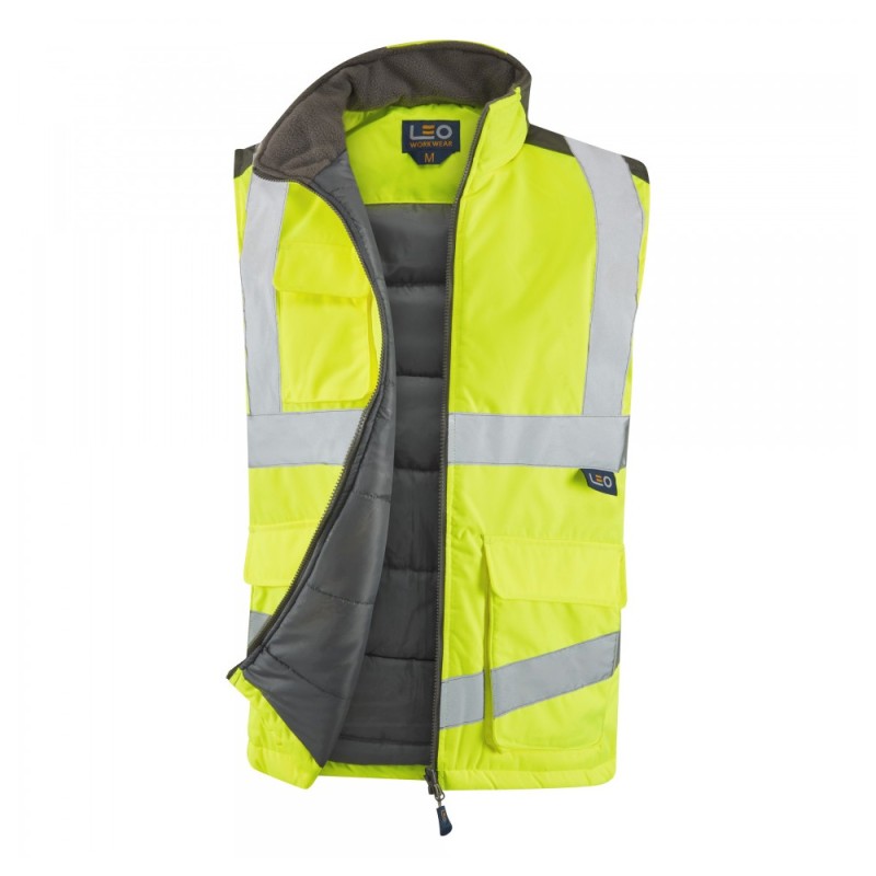 Leo Workwear Clovelly With Torrington Class 3 Hi-Vis Yellow Anorak Bodywarmer