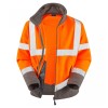 Leo Workwear Clovelly With Hartland Class 3 Hi-Vis Orange Anorak Fleece