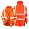 Leo Workwear Clovelly With Buckland Class 3 Hi-Vis Orange Anorak Softshell Jacket