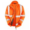 Leo Workwear Clovelly With Buckland Class 3 Hi-Vis Orange Anorak Softshell Jacket