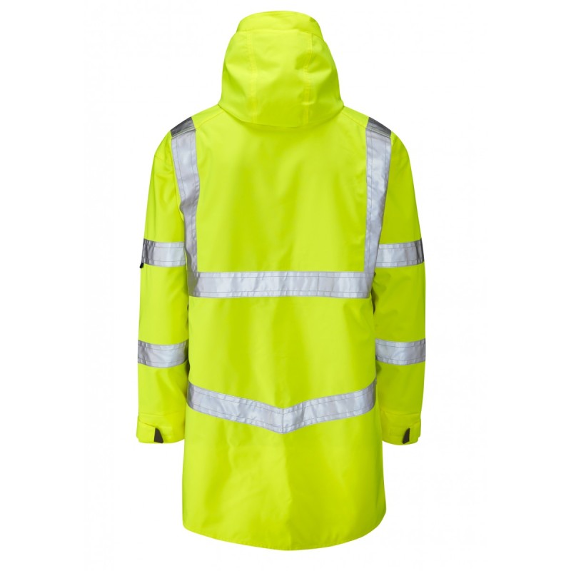 Leo Workwear Clovelly Class 3 Yellow Hi Vis Breathable Executive Anorak