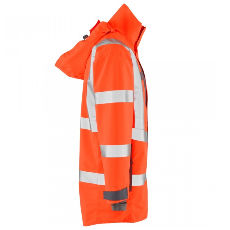 Leo Workwear Eastleigh Class 3 Orange Hi-Vis Breathable Anorak