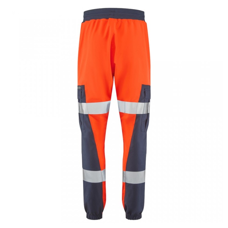 Leo Workwear Hawkcombe Class 1 Orange Hi-Vis Stretch Trousers