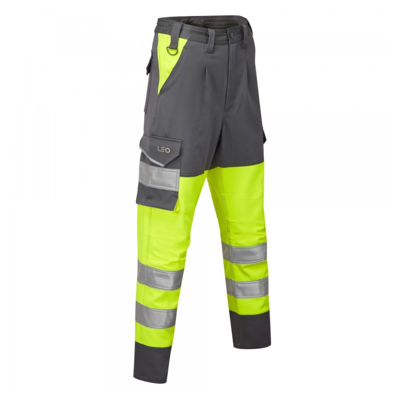 Leo Workwear Beckamoor Class 2 Women's Yellow Hi-Vis Trousers