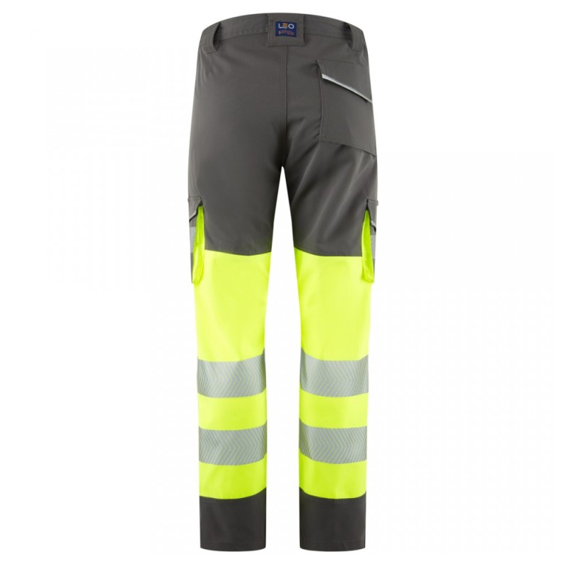 Leo Workwear Winswell Class 1 Women's Yellow Hi-Vis Stretch Cargo Trousers