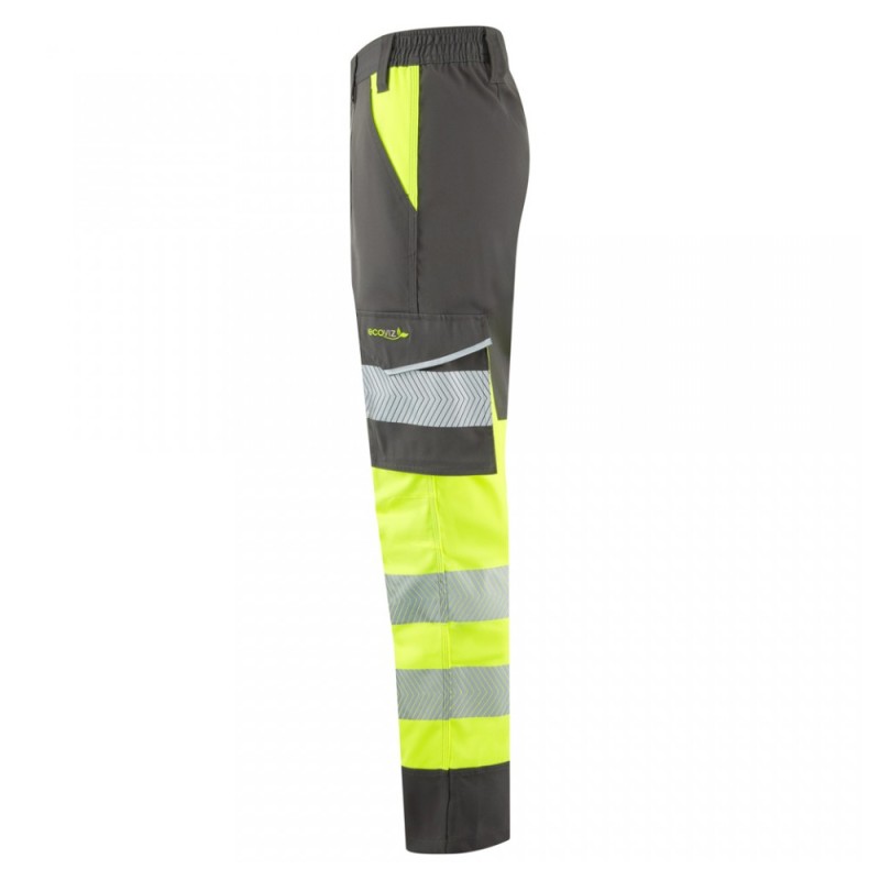 Leo Workwear Winswell Class 1 Women's Yellow Hi-Vis Stretch Cargo Trousers
