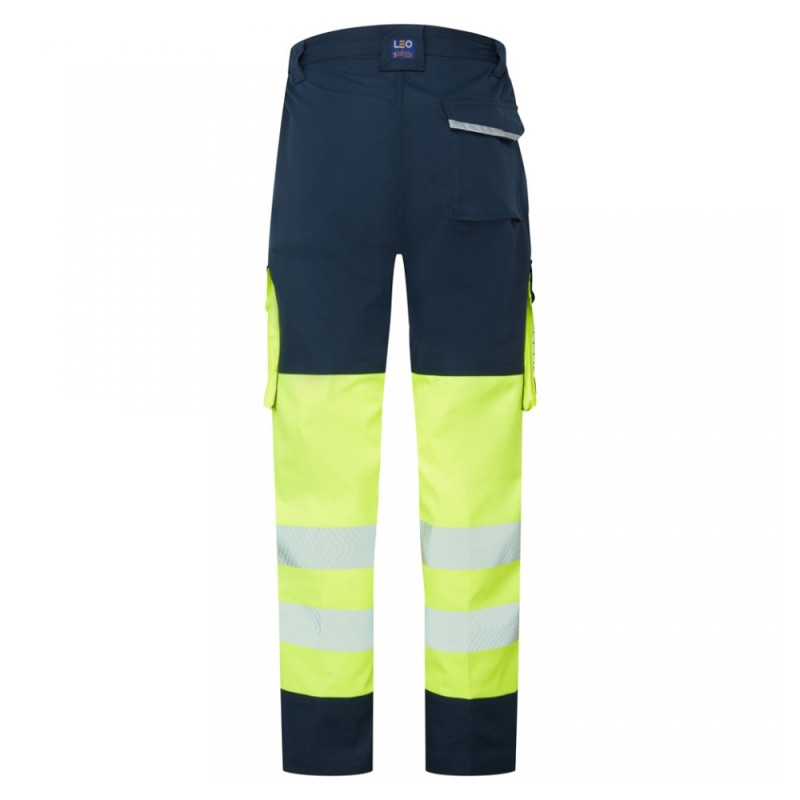 Leo Workwear Winswell Women's Stretch Cargo Trousers Hi-Vis Yellow / Navy