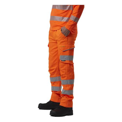 Leo Kingford Orange Hi-Vis Stretch Cargo Trousers