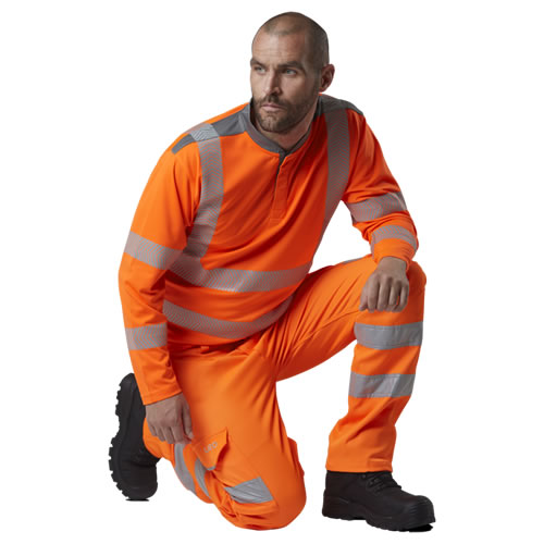 Leo Kingford Orange Hi-Vis Stretch Cargo Trousers