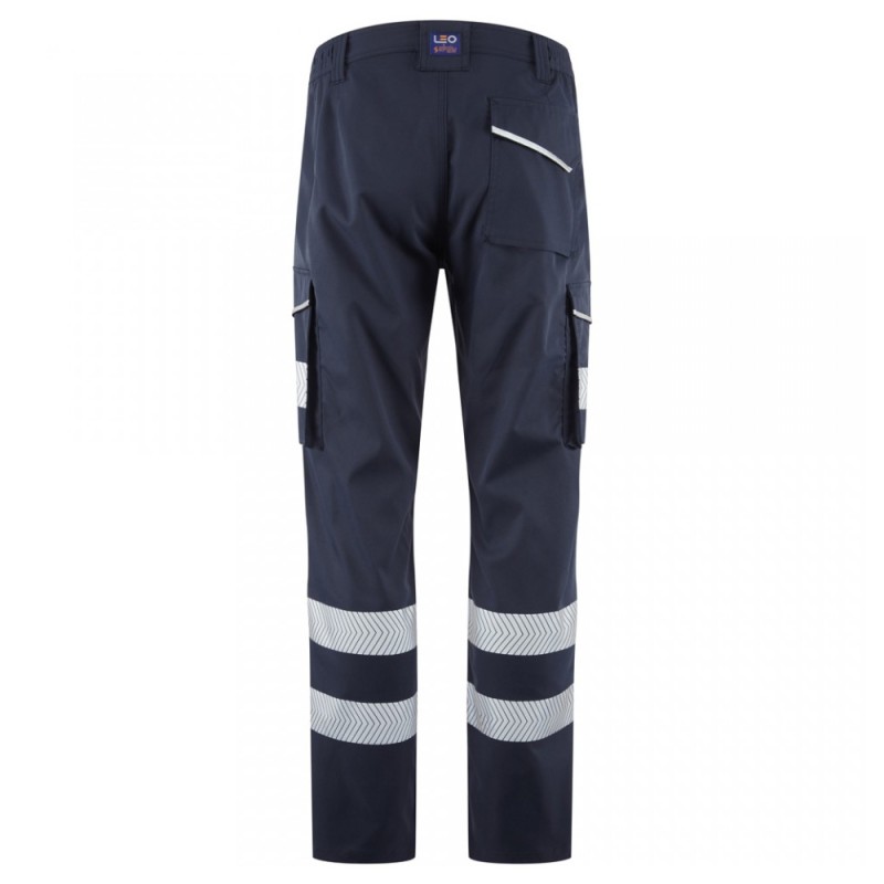 Leo Workwear Winsford Navy Stretch Cargo Trousers