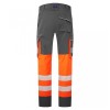 Leo Workwear Winsford Hi-Vis Orange / Grey Stretch Cargo Trousers