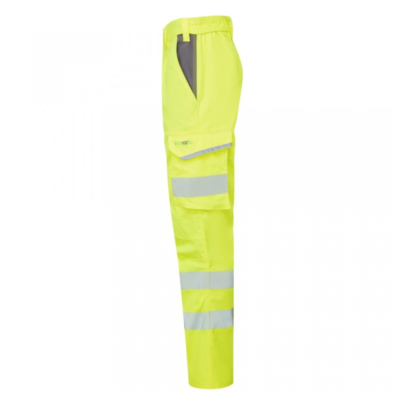 Leo Workwear Winsford Stretch Cargo Trousers Hi-Vis Yellow