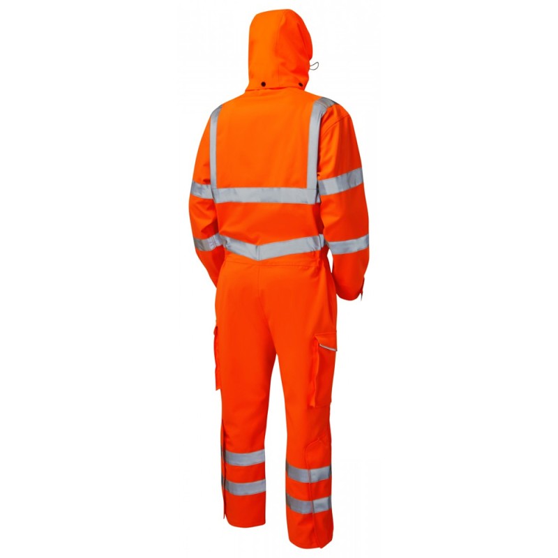 Leo Workwear Watertown Class 3 Hi-Vis Orange Stretch Coverall