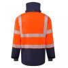 Leo Workwear Dartmoor Class 2 Jacket Hi-Vis Orange / Navy