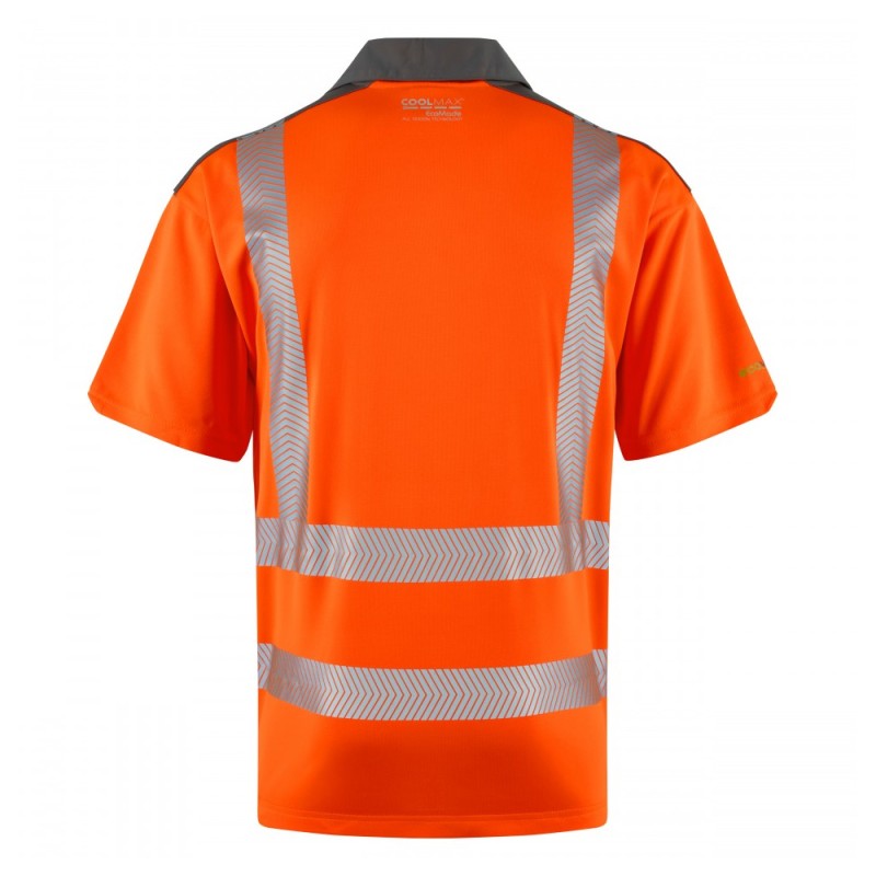 Leo Workwear Trimstone Class 2 Hi-Vis Orange Polo Shirt
