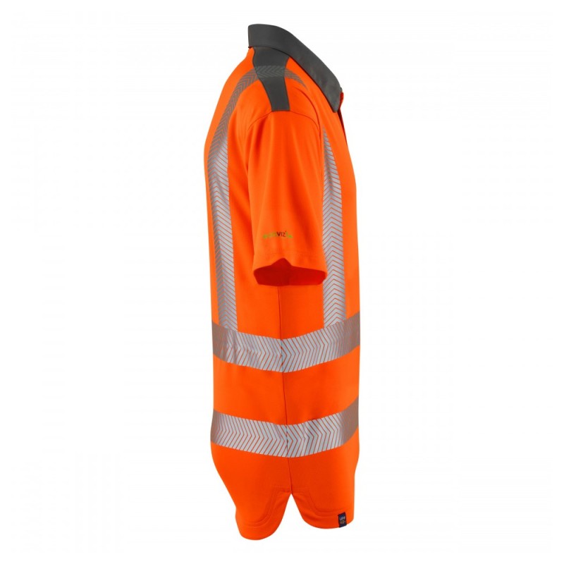 Leo Workwear Trimstone Class 2 Hi-Vis Orange Polo Shirt