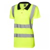 Leo Workwear Lana Class 2 Hi-Vis Yellow Women's Polo Shirt