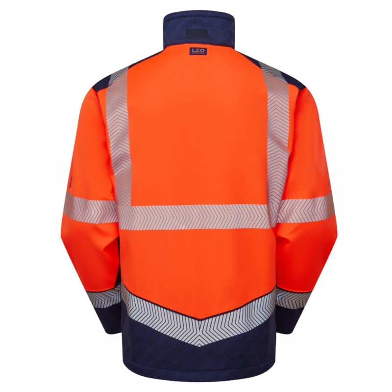 Leo Workwear Bowden Class 2 Hi-Vis Orange Softshell Jacket