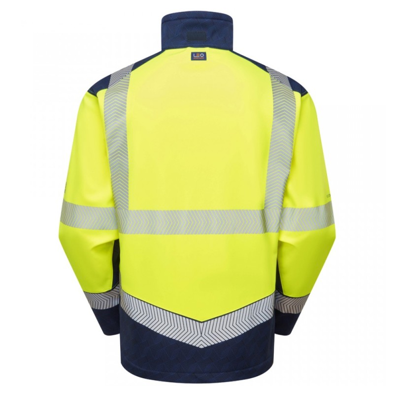 Leo Workwear Bowden Class 2 Hi-Vis Yellow Softshell Jacket