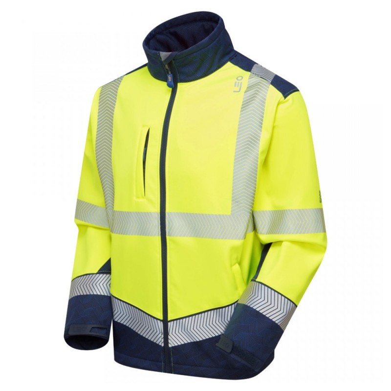 Leo Workwear Bowden Class 2 Hi-Vis Yellow Softshell Jacket
