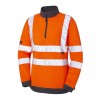 Leo Workwear Elberry Class 2 Hi-Vis Orange Women's 1/4 Zip Sweatshirt