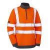 Leo Workwear Elberry Class 2 Hi-Vis Orange Women's 1/4 Zip Sweatshirt