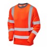 Leo Workwear Riverton Class 3 Hi-Vis Orange Long-Sleeve T-Shirt