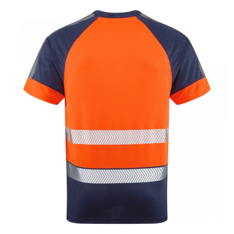 Leo Workwear Forda Class 1 Hi-Vis Orange / Navy T-Shirt