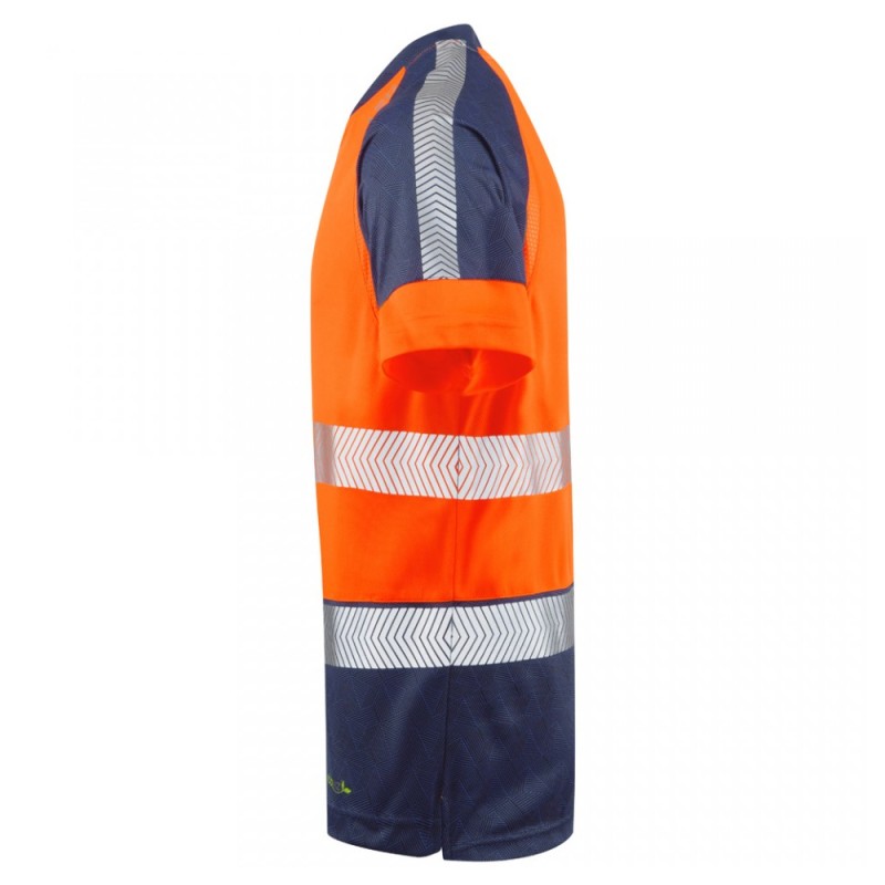 Leo Workwear Forda Class 1 Hi-Vis Orange / Navy T-Shirt