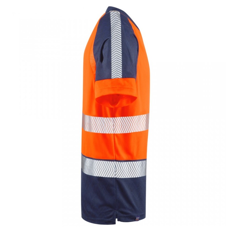Leo Workwear Forda Class 1 Hi-Vis Orange / Navy T-Shirt