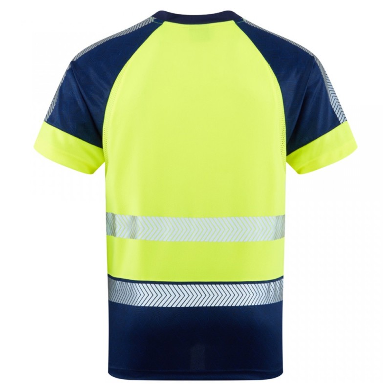 Leo Workwear Forda Class 1 Hi-Vis Yellow / Navy T-Shirt