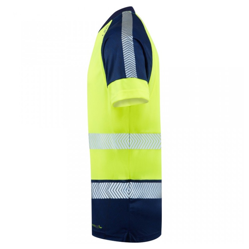 Leo Workwear Forda Class 1 Hi-Vis Yellow / Navy T-Shirt