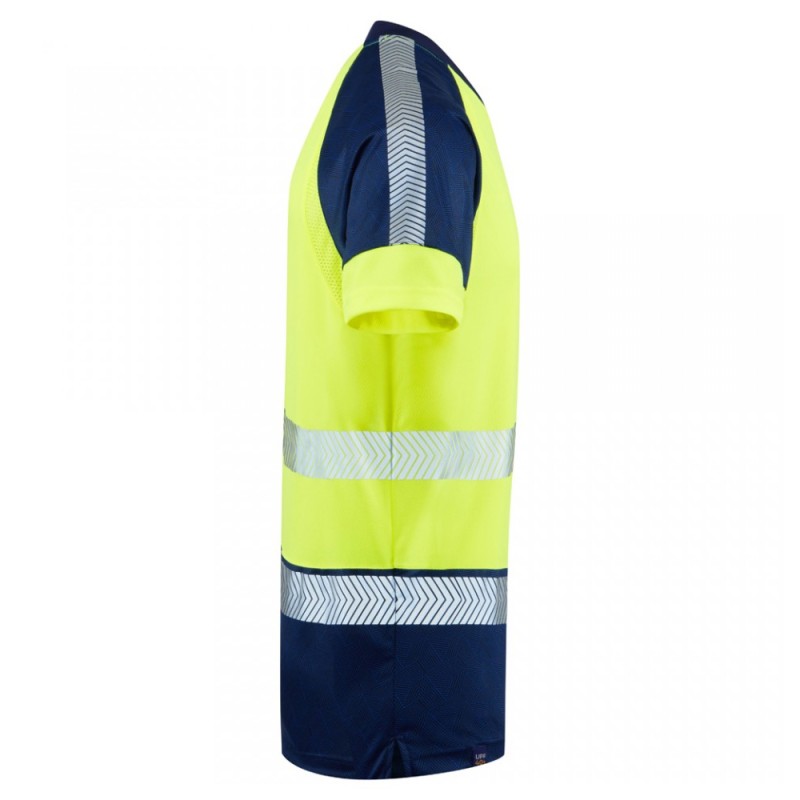 Leo Workwear Forda Class 1 Hi-Vis Yellow / Navy T-Shirt
