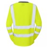 Leo Workwear Lydford Class 2 Hi-Vis Yellow Women's Long Sleeve T-Shirt