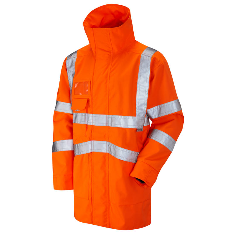 Leo Workwear Clovelly Orange Hi Vis Anorak