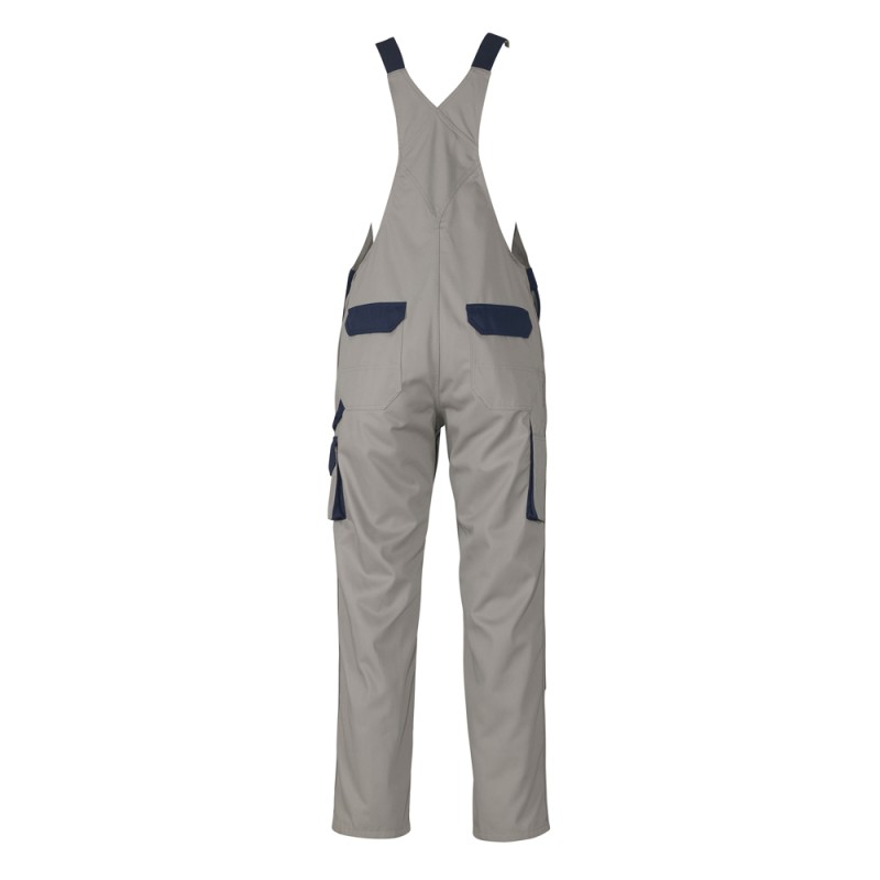 Mascot Image Milano Bib & Brace With Kneepad Pockets - Light Grey/navy