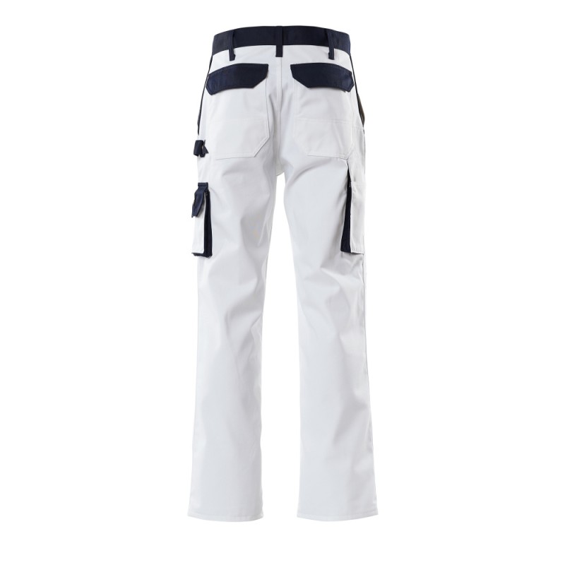 Mascot Image 00979 Trousers With Kneepad Pockets White Navy
