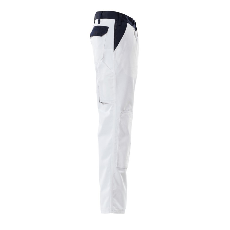 Mascot Image 00979 Trousers With Kneepad Pockets White Navy