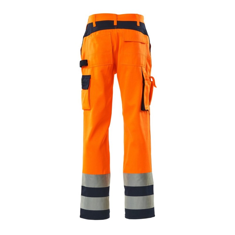 Mascot Olinda Safe Complete 07179 Trousers With Kneepad Pockets Orange Navy