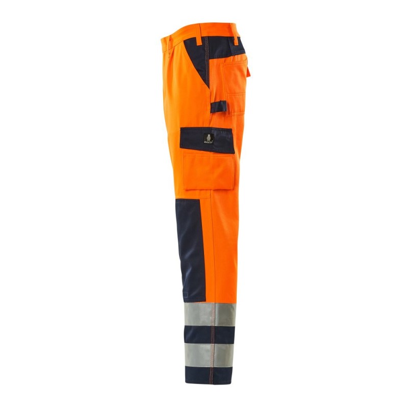 Mascot Olinda Safe Complete 07179 Trousers With Kneepad Pockets Orange Navy