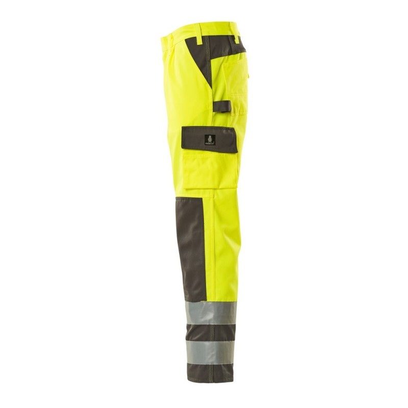 Mascot Olinda Safe Complete 07179 Trousers With Kneepad Pockets Yellow Anthracite